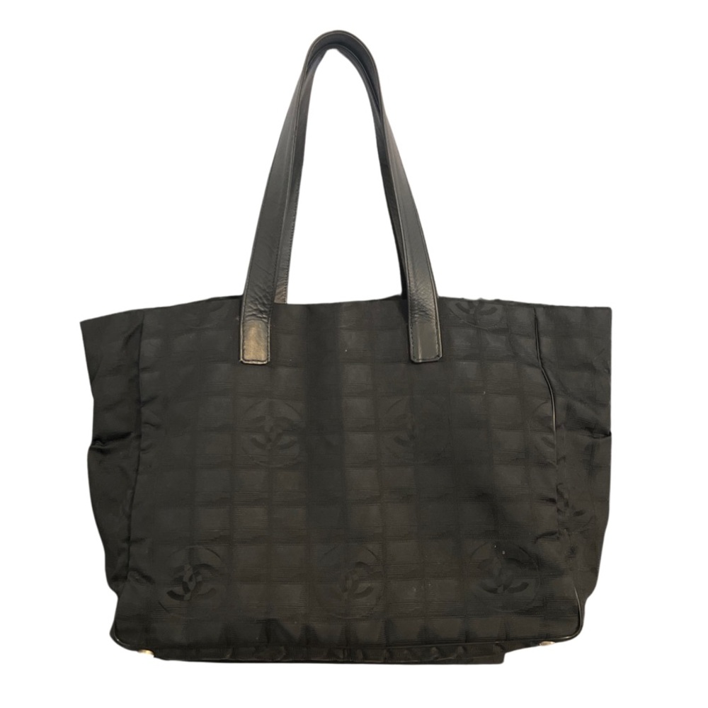 Chanel Nylon Tote Handbag with key fob and pockets